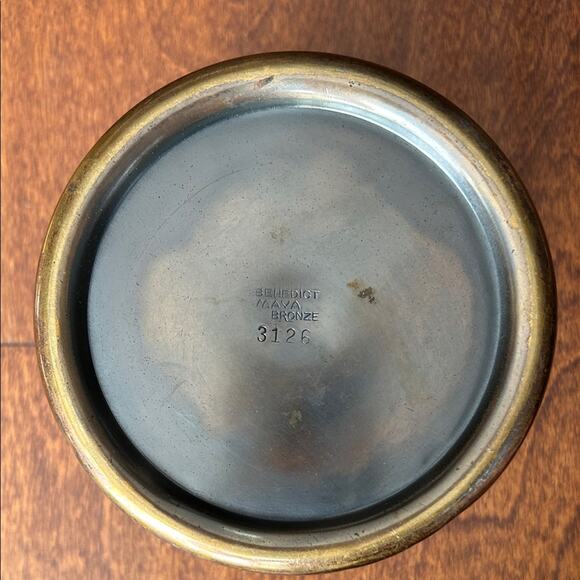 Vintage Benedict Maya Bronze Tobacco Humidor Container with Bakelite Handle - Picture 13 of 16